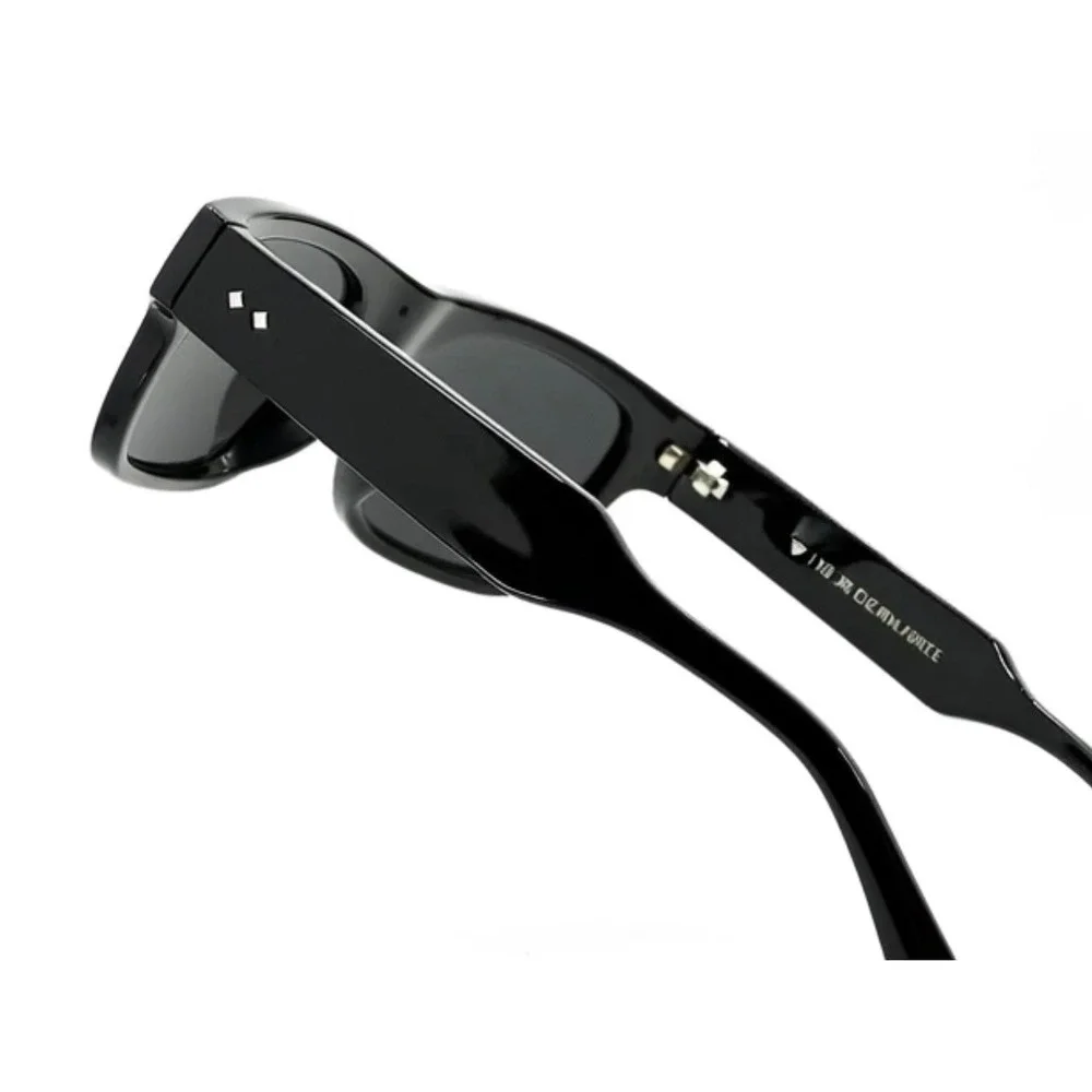 Mens Square Sunglasses Flat Top Black Accents Fashion Shades Casual Modern Male‎